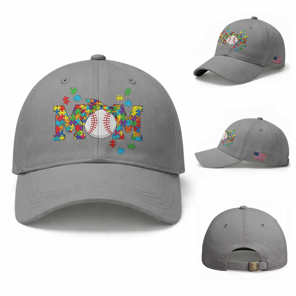 Autism Acceptance Baseball Mom Baseball Cap Proud Mom Inclusive Support Graphic TS12 Baseball Cap Universal Fit Sport Gray Print Your Wear