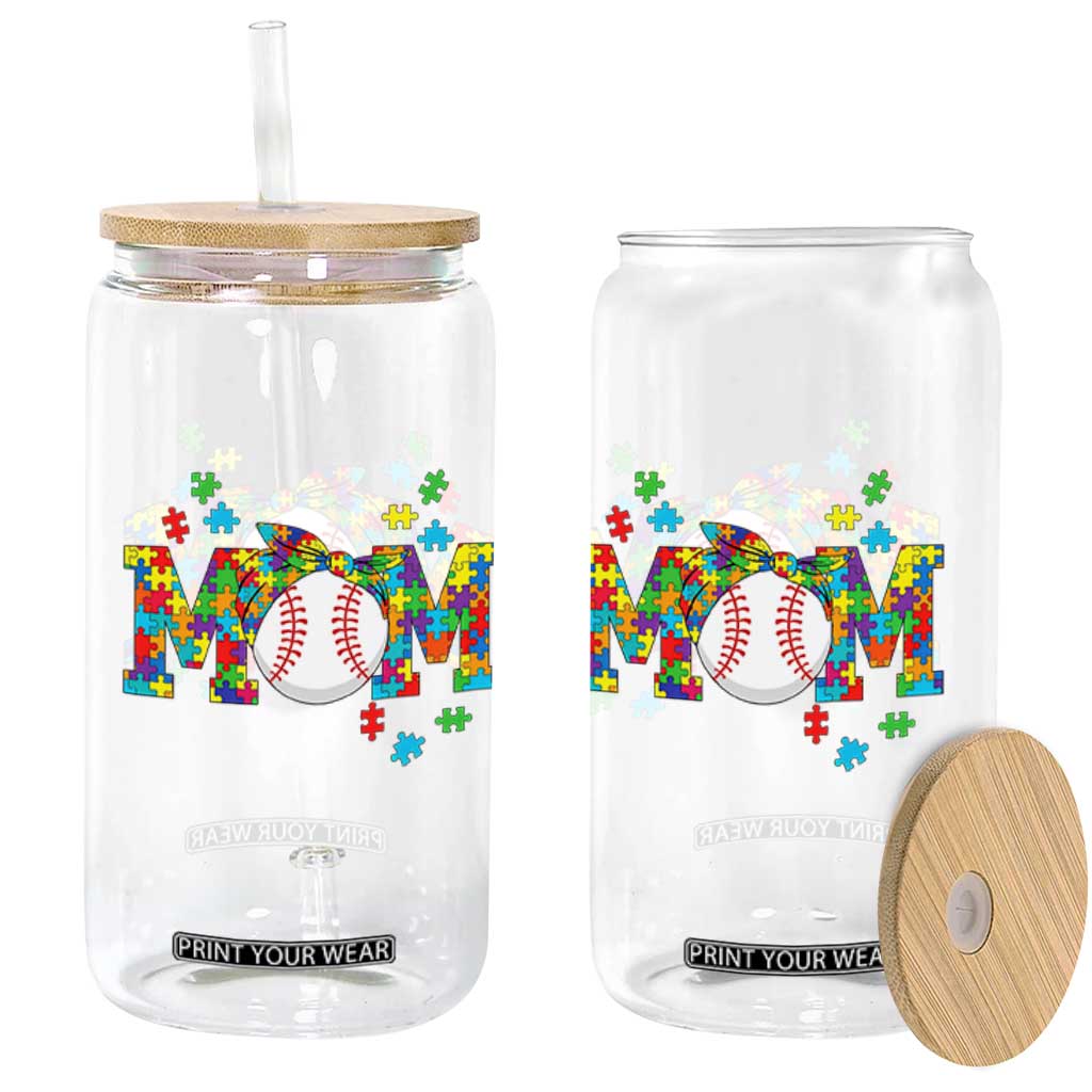 Autism Acceptance Baseball Mom Glass Can Proud Mom Inclusive Support Graphic TS12 Print Your Wear