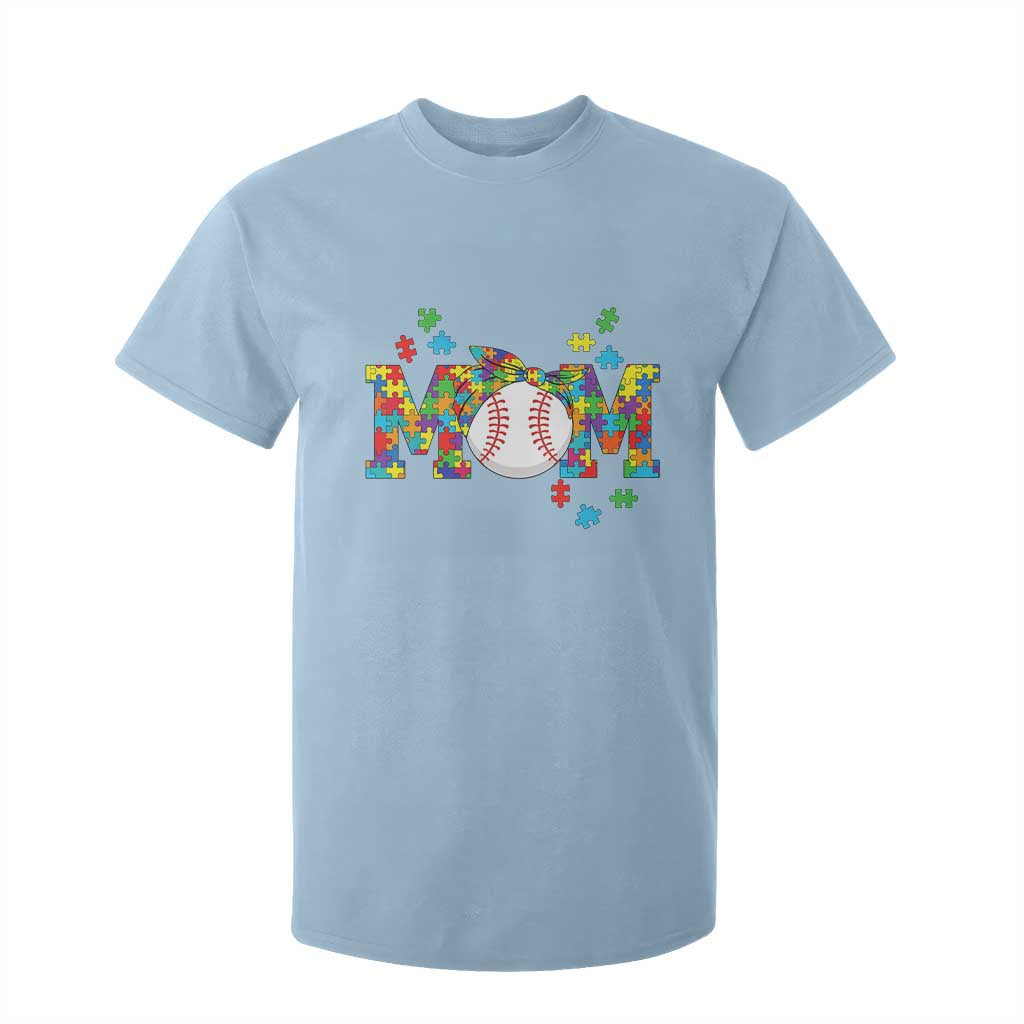 Autism Acceptance Baseball Mom T Shirt For Kid Proud Mom Inclusive Support Graphic TS12 Light Blue Print Your Wear