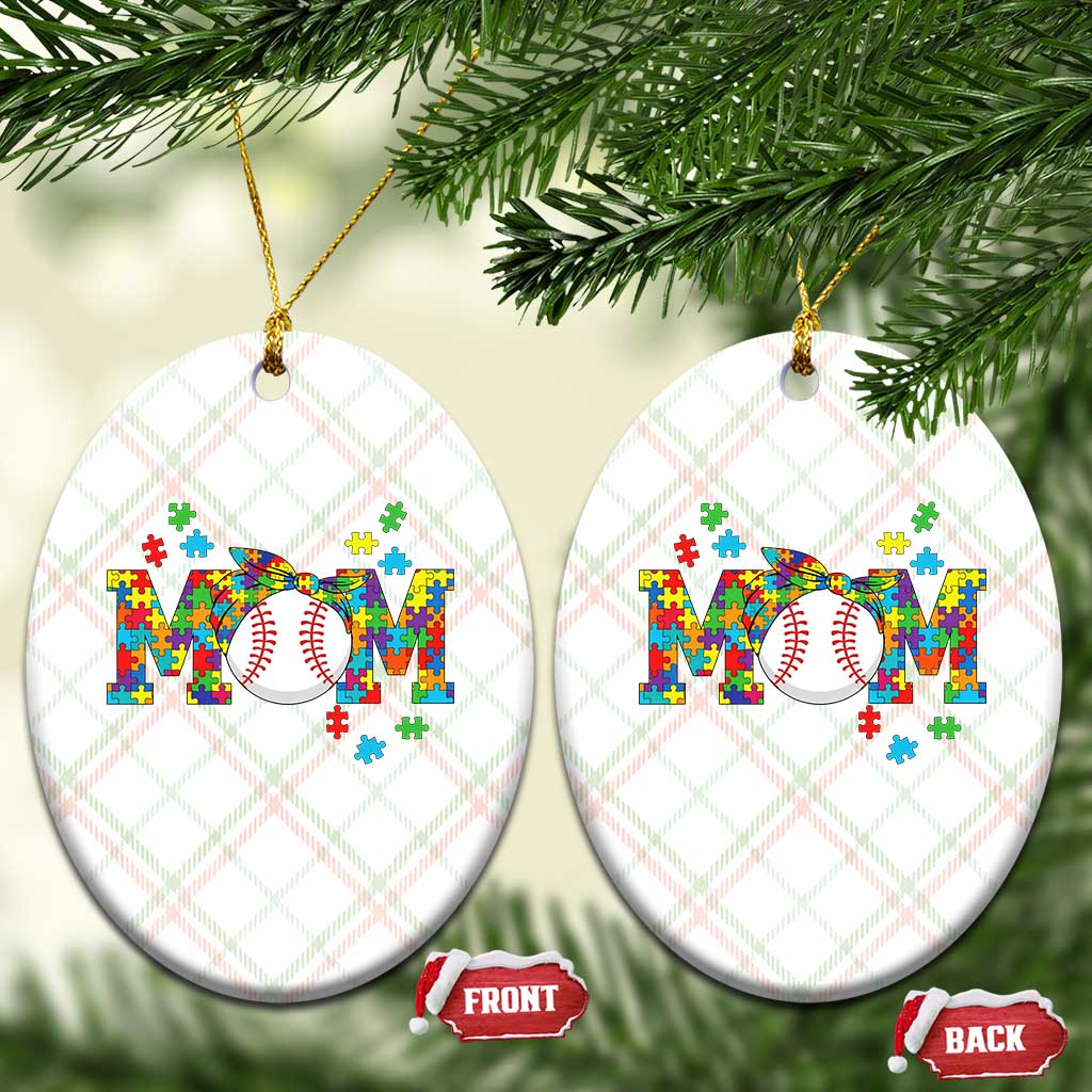Autism Acceptance Baseball Mom Ceramic Ornament Proud Mom Inclusive Support Graphic TS12 Print Your Wear