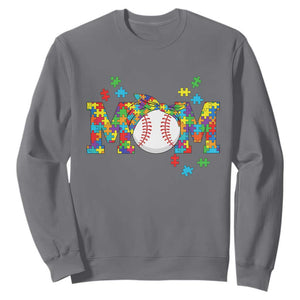 Autism Acceptance Baseball Mom Sweatshirt Proud Mom Inclusive Support Graphic TS12 Charcoal Print Your Wear