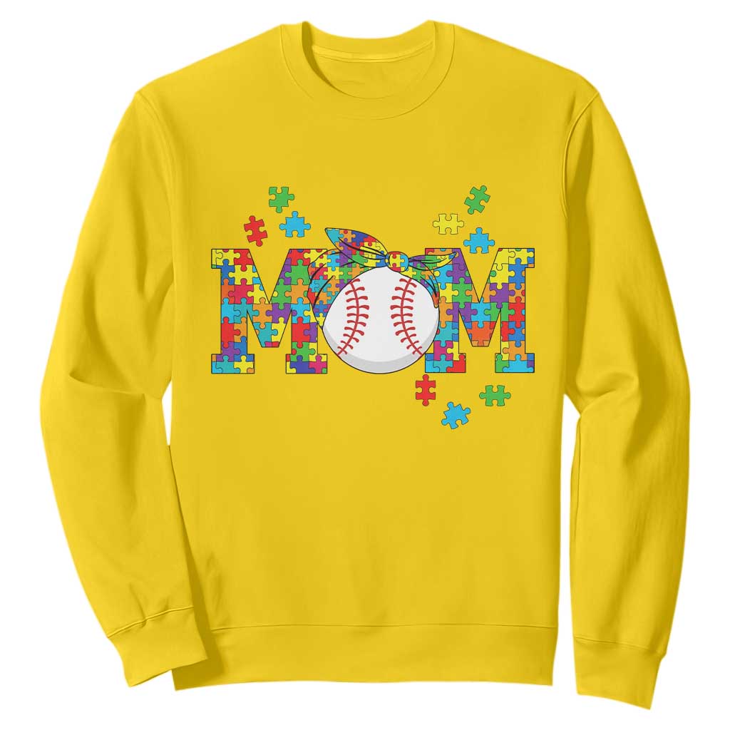 Autism Acceptance Baseball Mom Sweatshirt Proud Mom Inclusive Support Graphic TS12 Daisy Print Your Wear
