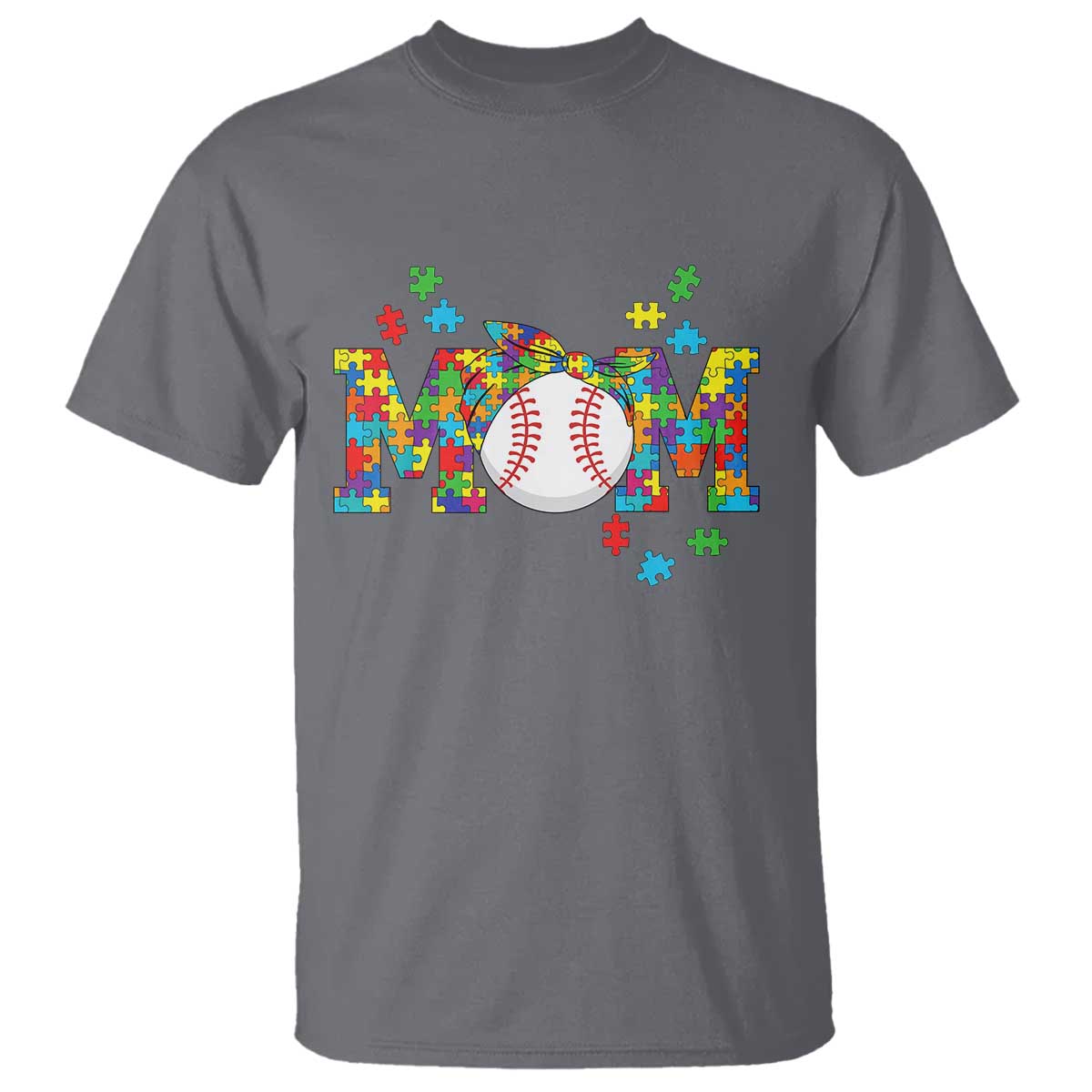 Autism Acceptance Baseball Mom T Shirt Proud Mom Inclusive Support Graphic TS12 Charcoal Print Your Wear