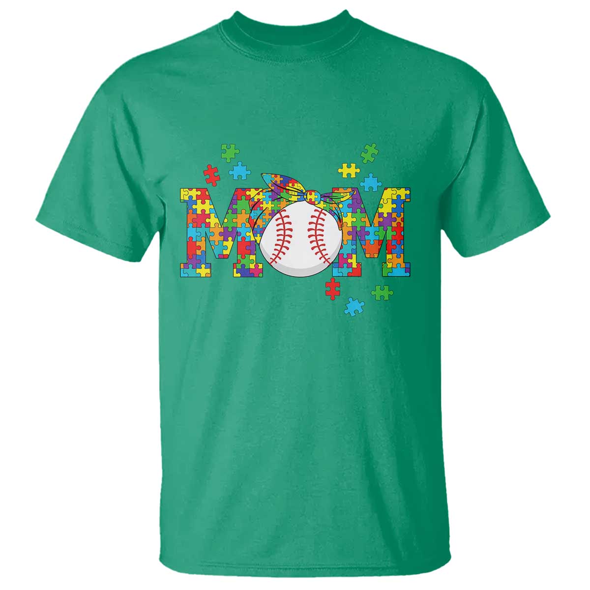 Autism Acceptance Baseball Mom T Shirt Proud Mom Inclusive Support Graphic TS12 Irish Green Print Your Wear