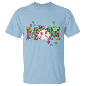 Autism Acceptance Baseball Mom T Shirt Proud Mom Inclusive Support Graphic TS12 Light Blue Print Your Wear