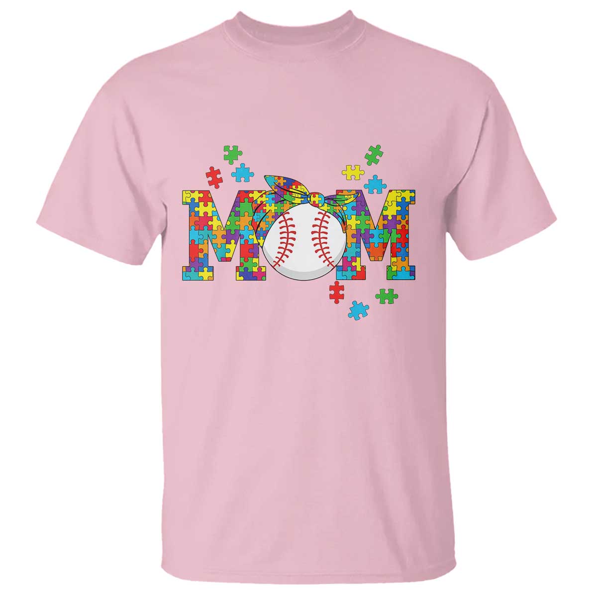 Autism Acceptance Baseball Mom T Shirt Proud Mom Inclusive Support Graphic TS12 Light Pink Print Your Wear