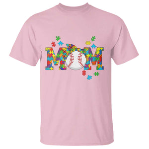Autism Acceptance Baseball Mom T Shirt Proud Mom Inclusive Support Graphic TS12 Light Pink Print Your Wear