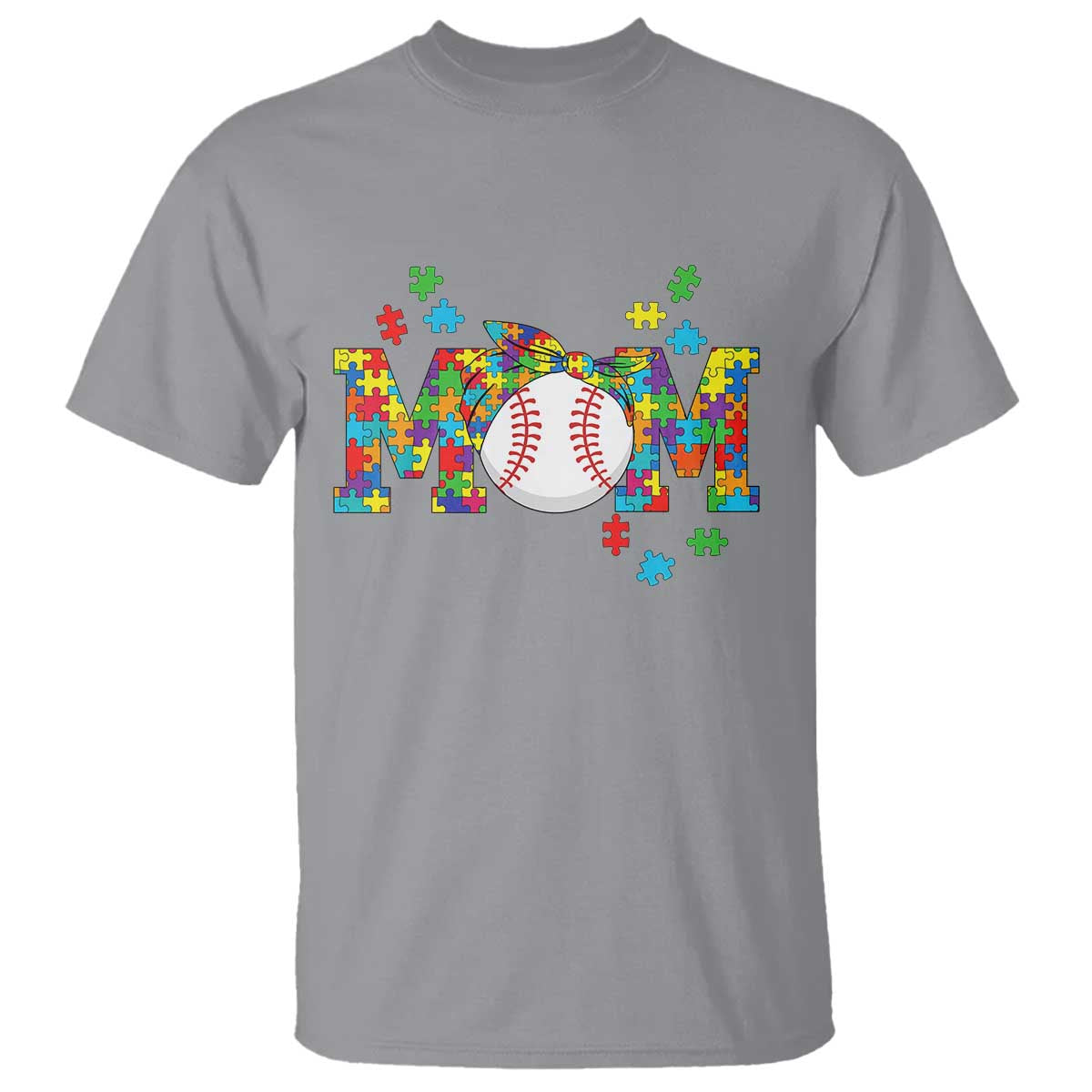 Autism Acceptance Baseball Mom T Shirt Proud Mom Inclusive Support Graphic TS12 Sport Gray Print Your Wear