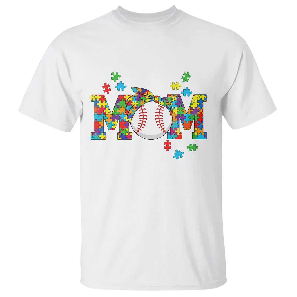 Autism Acceptance Baseball Mom T Shirt Proud Mom Inclusive Support Graphic TS12 White Print Your Wear
