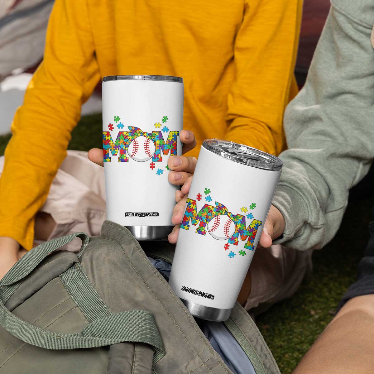 Autism Acceptance Baseball Mom Tumbler Cup Proud Mom Inclusive Support Graphic TS12 Print Your Wear