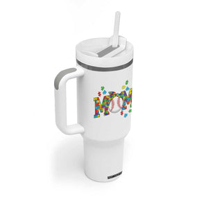 Autism Acceptance Baseball Mom Tumbler With Handle Proud Mom Inclusive Support Graphic TS12 Print Your Wear