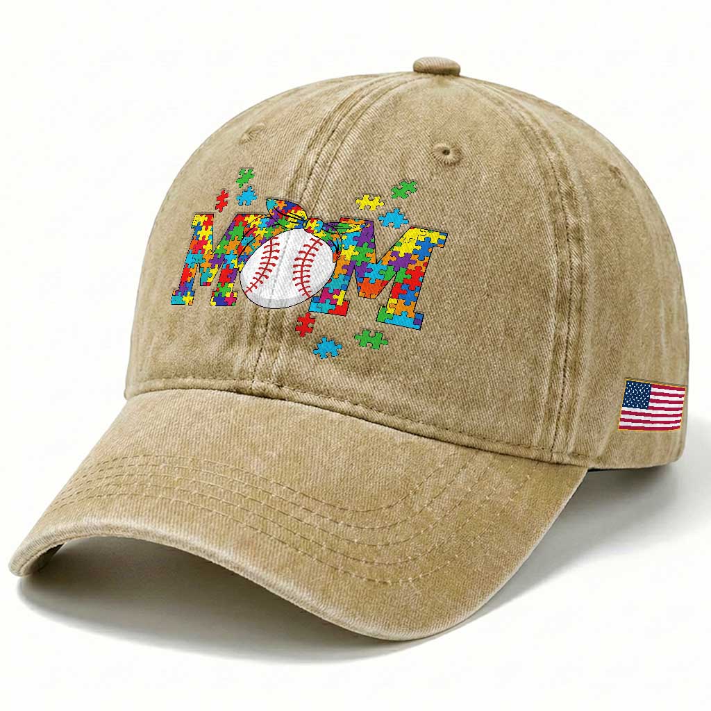 Autism Acceptance Baseball Mom Washed Cotton Baseball Cap Proud Mom Inclusive Support Graphic TS12 Print Your Wear