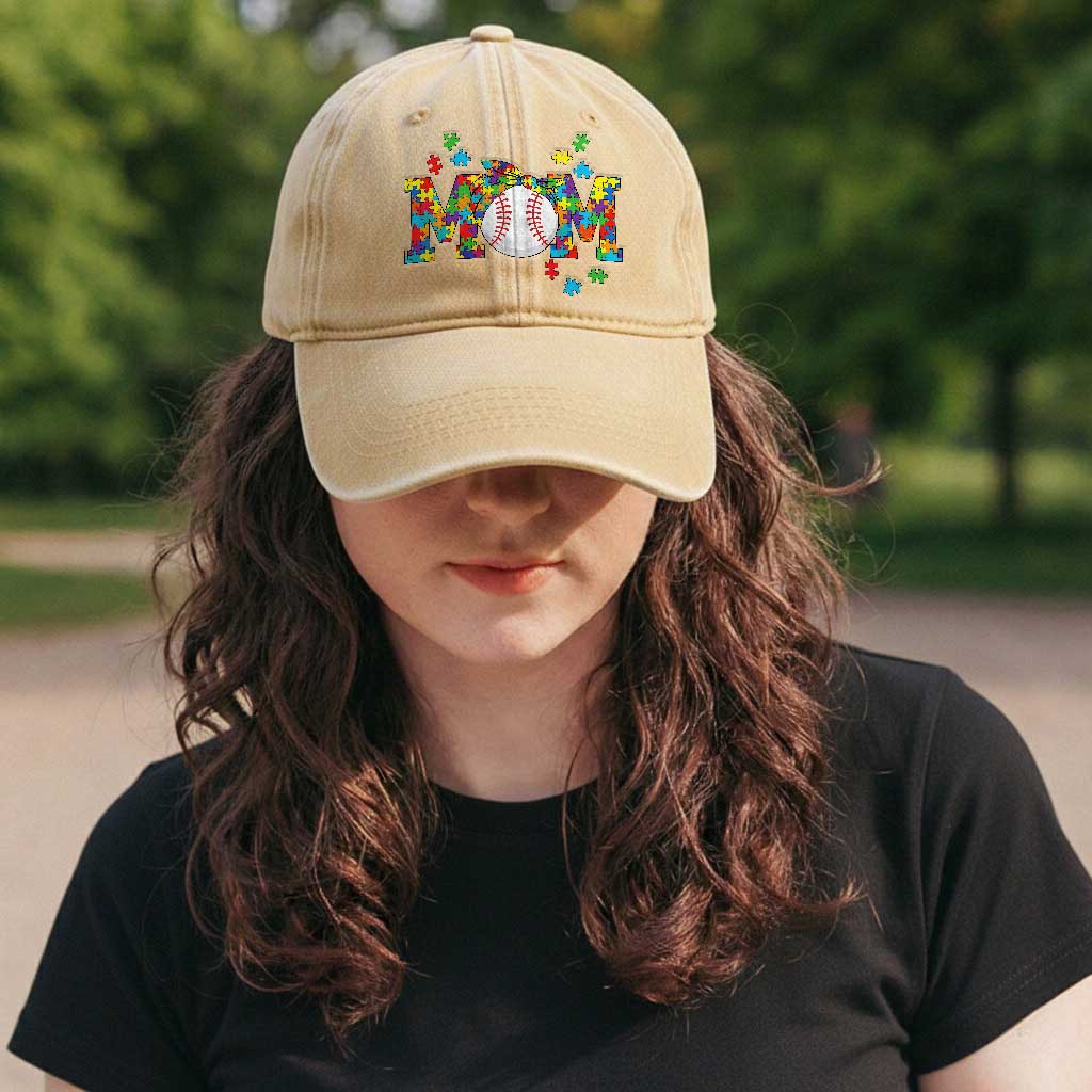 Autism Acceptance Baseball Mom Washed Cotton Baseball Cap Proud Mom Inclusive Support Graphic TS12 Print Your Wear