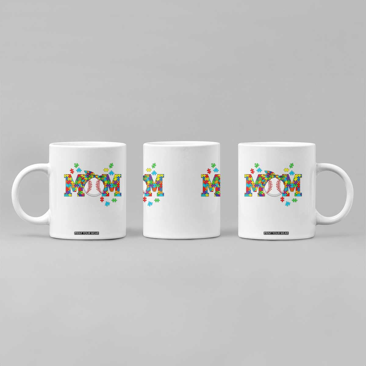 Autism Acceptance Baseball Mom Coffee Mug Proud Mom Inclusive Support Graphic TS12 Print Your Wear