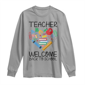 Teacher Welcome Back To School Long Sleeve Shirt Cute Classroom Gift TS12 Sport Gray Print Your Wear