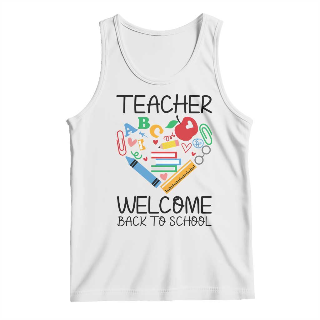 Teacher Welcome Back To School Tank Top Cute Classroom Gift TS12 White Print Your Wear
