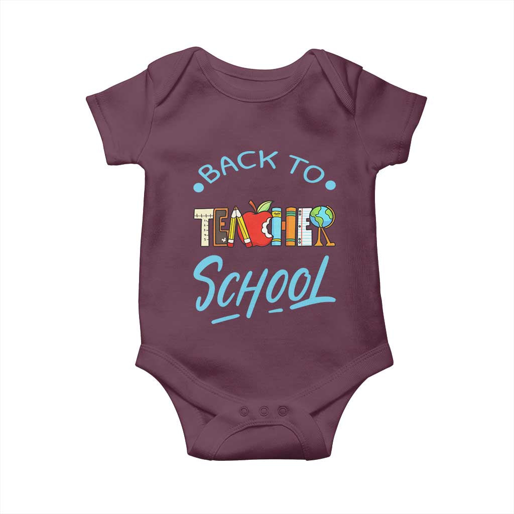 Back To School Teacher Life Funny Educator Gift Baby Onesie TS12 Maroon Print Your Wear
