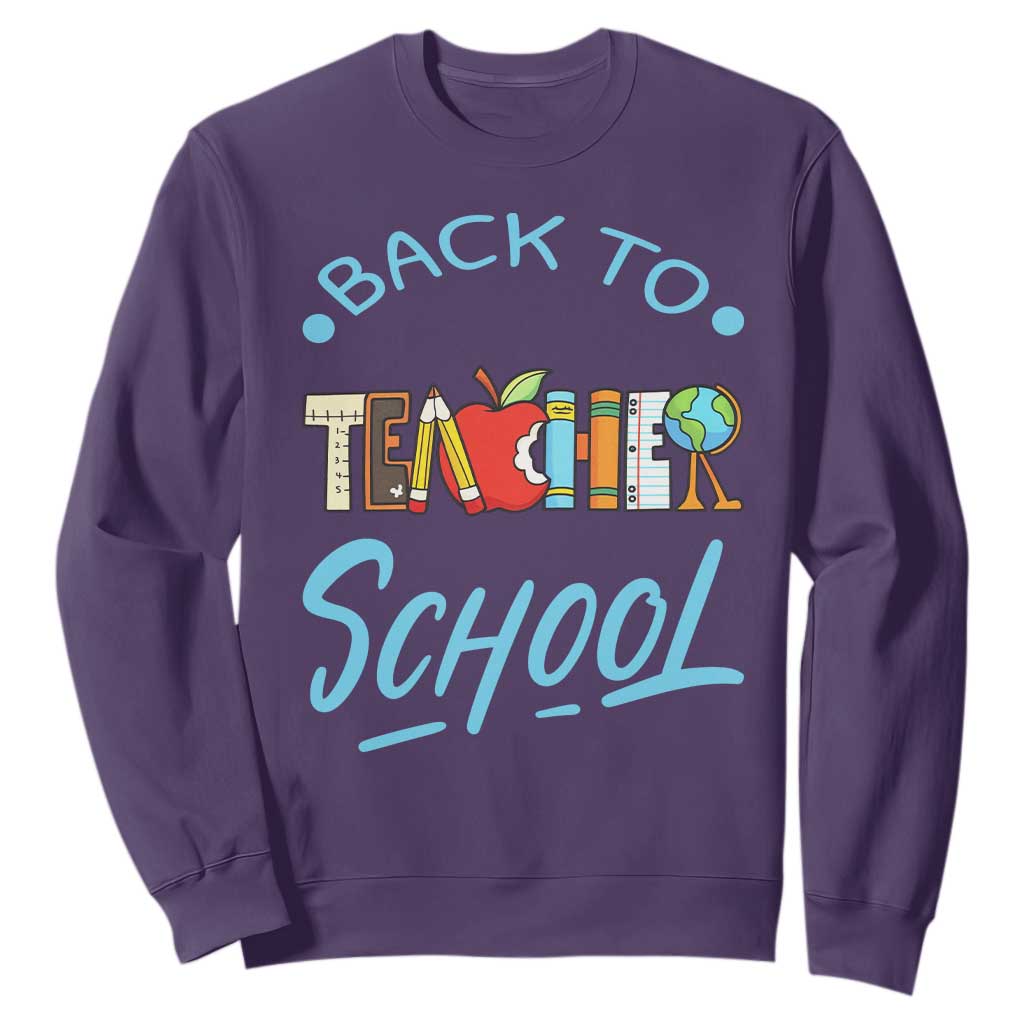 Back To School Teacher Life Funny Educator Gift Sweatshirt TS12 Purple Print Your Wear