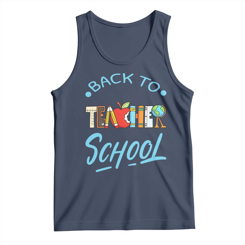 Back To School Teacher Life Funny Educator Gift Tank Top TS12 Navy Print Your Wear