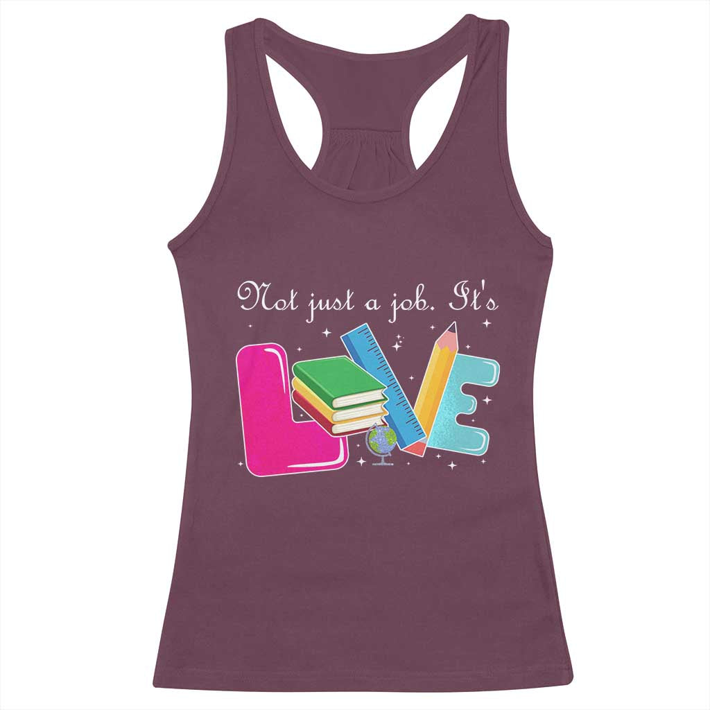 Inspirational Teacher Racerback Tank Top Not Just A Job Its Love TS12 Maroon Print Your Wear