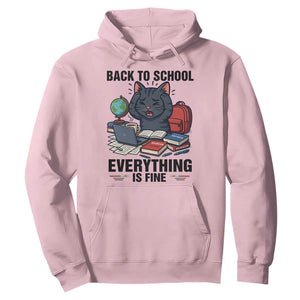 Funny Black Cat Hoodie Back To School Everything Is Fine TS12 Light Pink Print Your Wear
