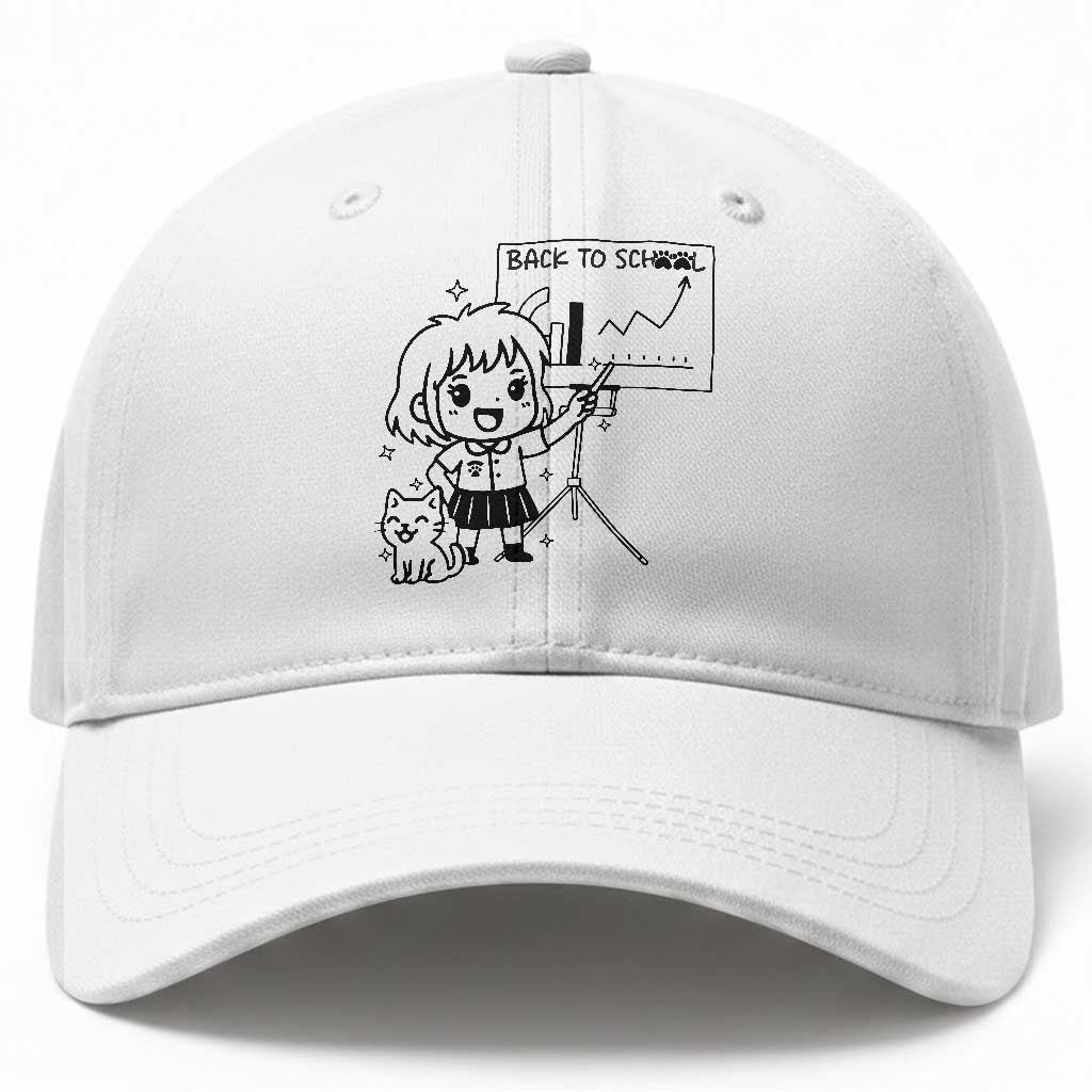 Back To school Baseball Cap Funny Teacher Teaching Cat Lover Gift TS12 Print Your Wear