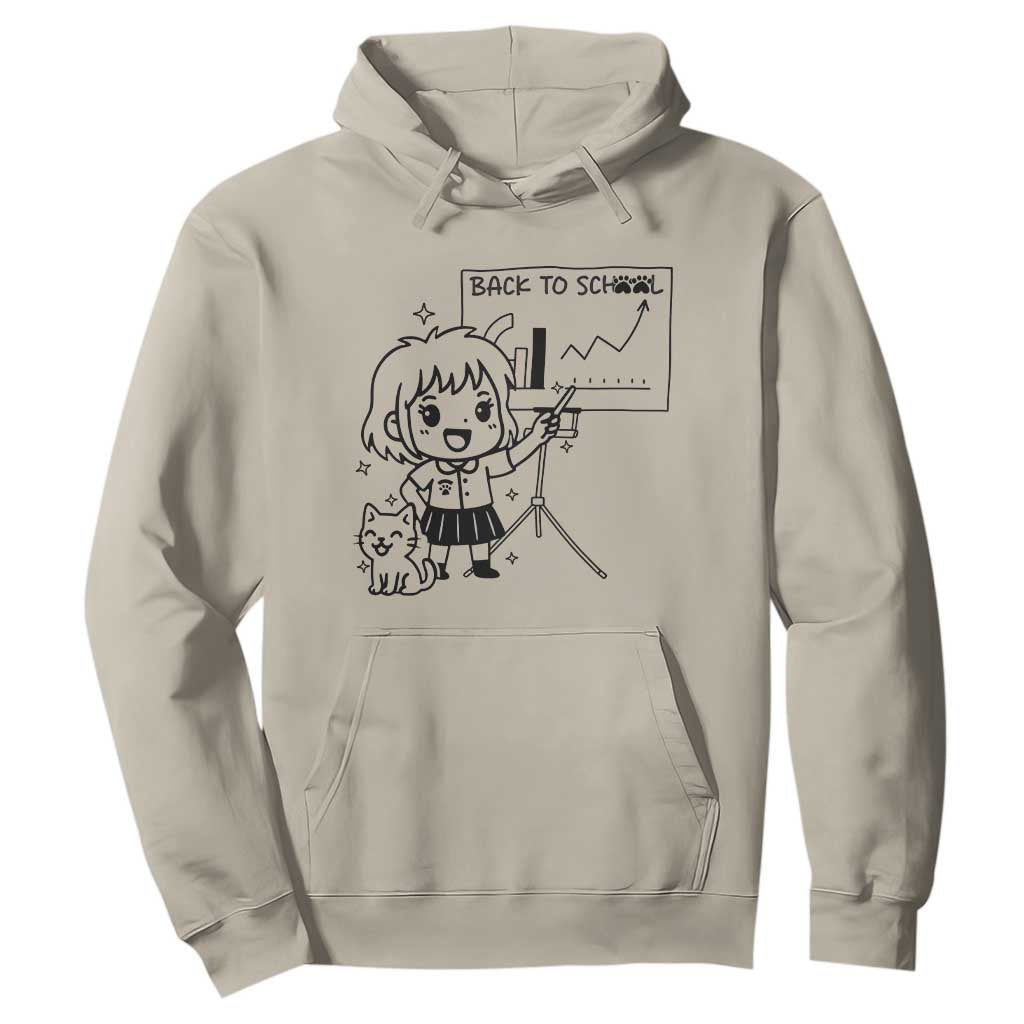 Back To school Hoodie Funny Teacher Teaching Cat Lover Gift TS12 Sand Print Your Wear