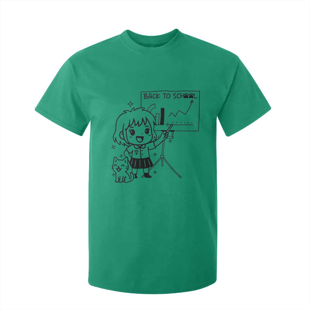 Back To school T Shirt For Kid Funny Teacher Teaching Cat Lover Gift TS12 Irish Green Print Your Wear