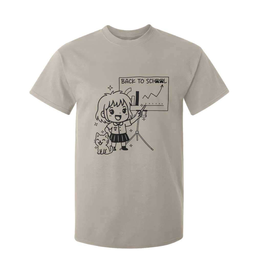Back To school T Shirt For Kid Funny Teacher Teaching Cat Lover Gift TS12 Sand Print Your Wear
