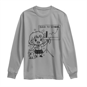 Back To school Long Sleeve Shirt Funny Teacher Teaching Cat Lover Gift TS12 Sport Gray Print Your Wear
