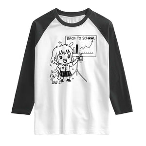 Back To school Raglan Shirt Funny Teacher Teaching Cat Lover Gift TS12 White Black Print Your Wear