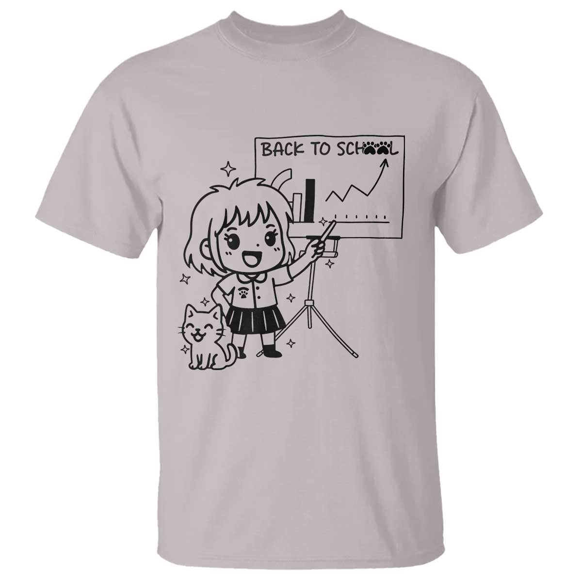 Back To school T Shirt Funny Teacher Teaching Cat Lover Gift TS12 Ice Gray Print Your Wear