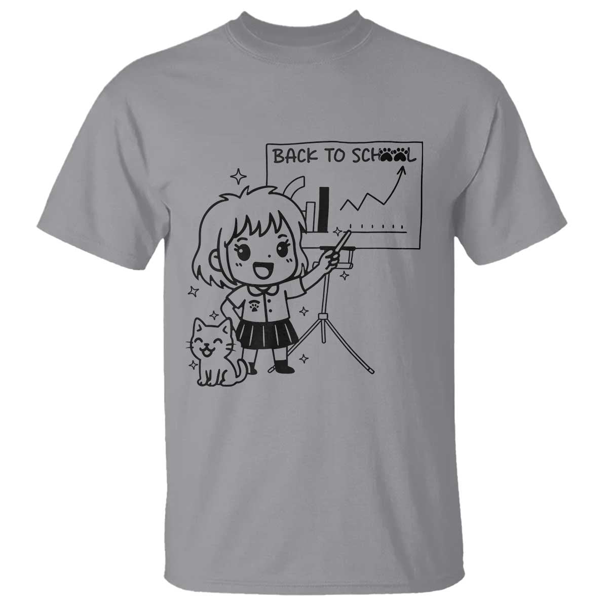Back To school T Shirt Funny Teacher Teaching Cat Lover Gift TS12 Sport Gray Print Your Wear