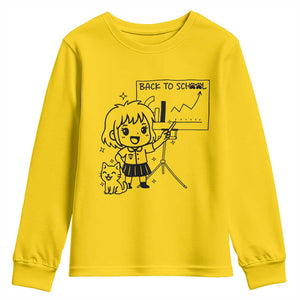 Back To school Youth Sweatshirt Funny Teacher Teaching Cat Lover Gift TS12 Daisy Print Your Wear