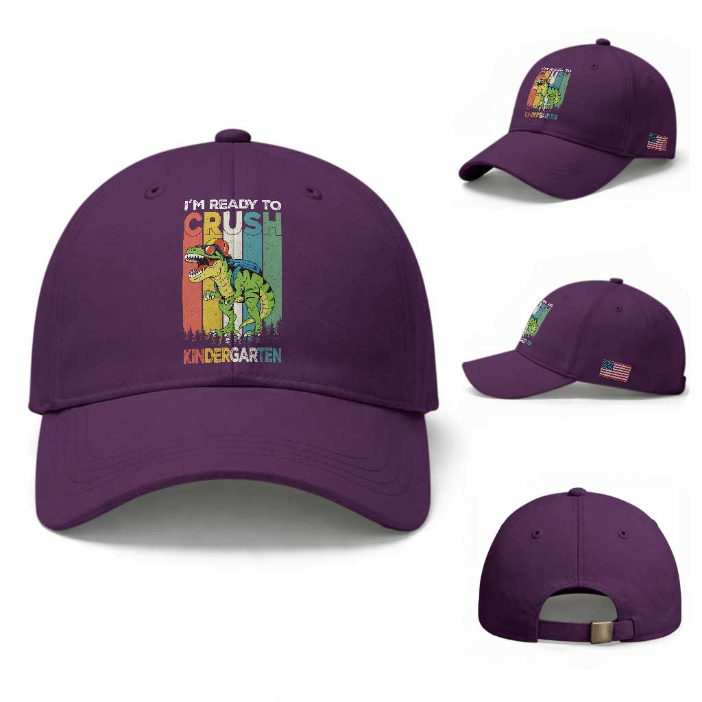 Funny Dinosaur Im Ready To Crush Kindergarten Gift Baseball Cap TS12 Baseball Cap Universal Fit Purple Print Your Wear