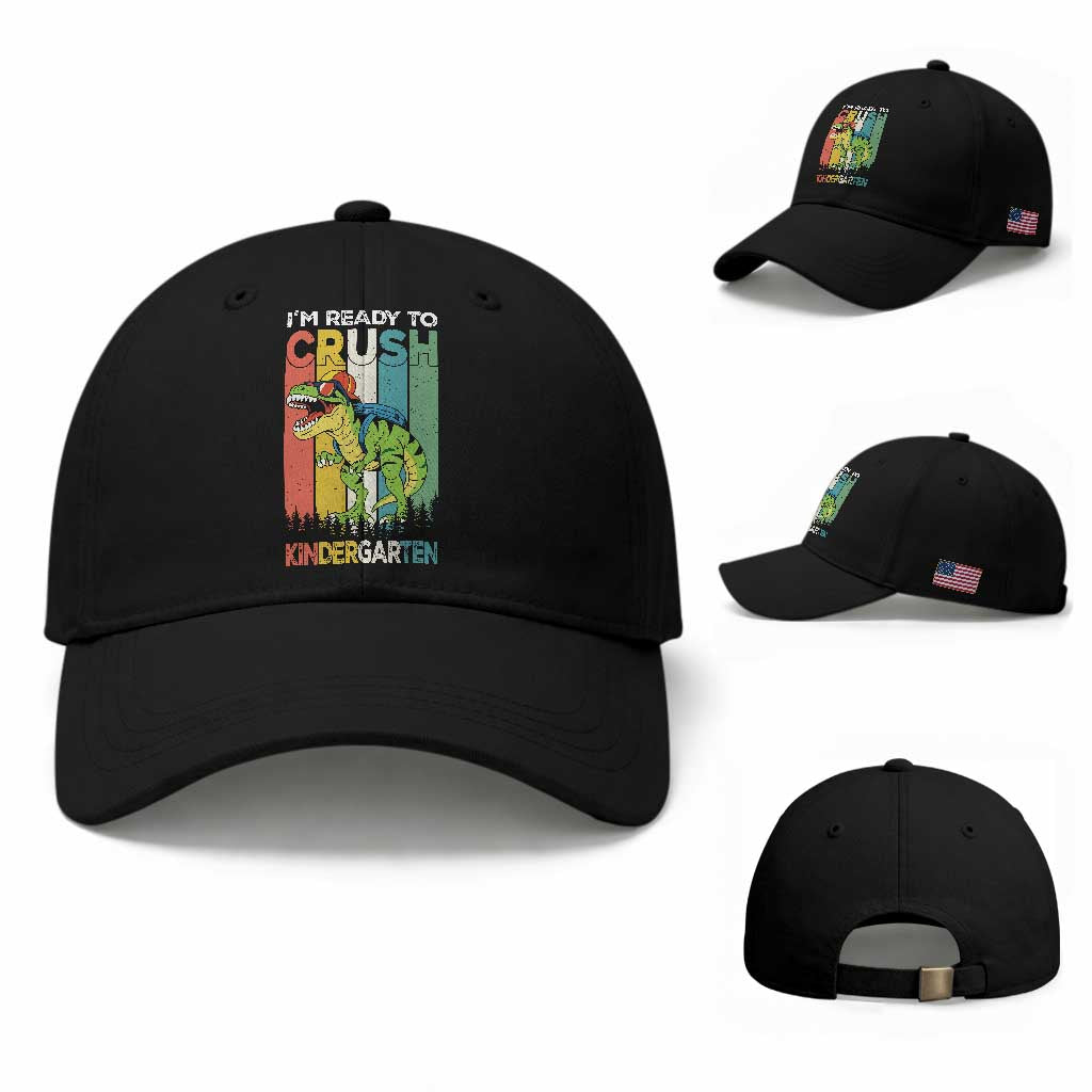 Funny Dinosaur Im Ready To Crush Kindergarten Gift Baseball Cap TS12 Baseball Cap Universal Fit Black Print Your Wear
