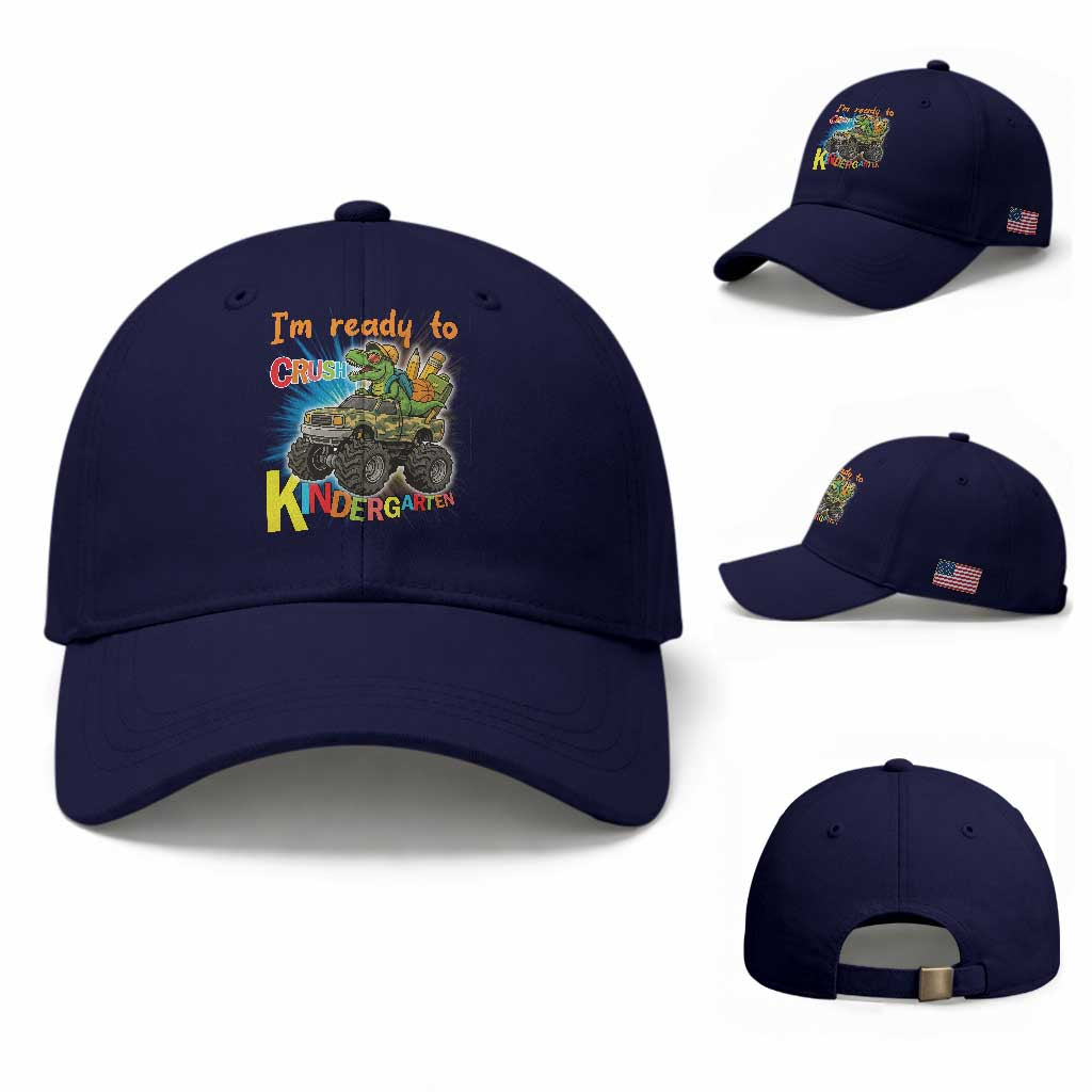 Im Ready To Crush Kindergarten Baseball Cap Dinosaur Driving Truck Gift TS12 Baseball Cap Universal Fit Dark Blue Print Your Wear