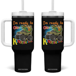 Im Ready To Crush Kindergarten Tumbler With Handle Dinosaur Driving Truck Gift TS12 One Size: 40 oz Black Print Your Wear