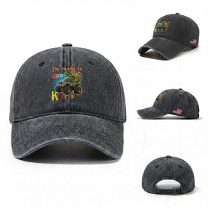 Im Ready To Crush Kindergarten Washed Cotton Baseball Cap Dinosaur Driving Truck Gift TS12 Washed Cap Universal Fit Dark Gray Print Your Wear