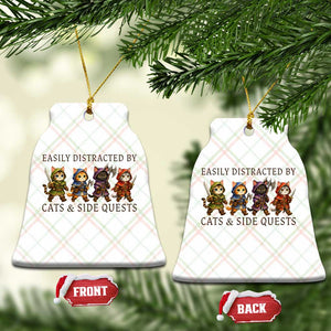 Funny Easily Distracted By Cats And Side Quests Ceramic Ornament RPG Gamer Cat Lover Gift TS12 Print Your Wear
