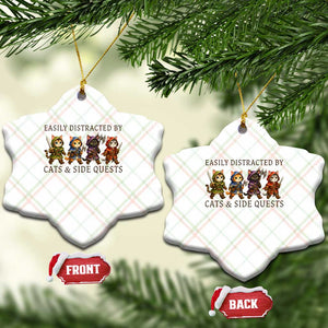 Funny Easily Distracted By Cats And Side Quests Ceramic Ornament RPG Gamer Cat Lover Gift TS12 Print Your Wear