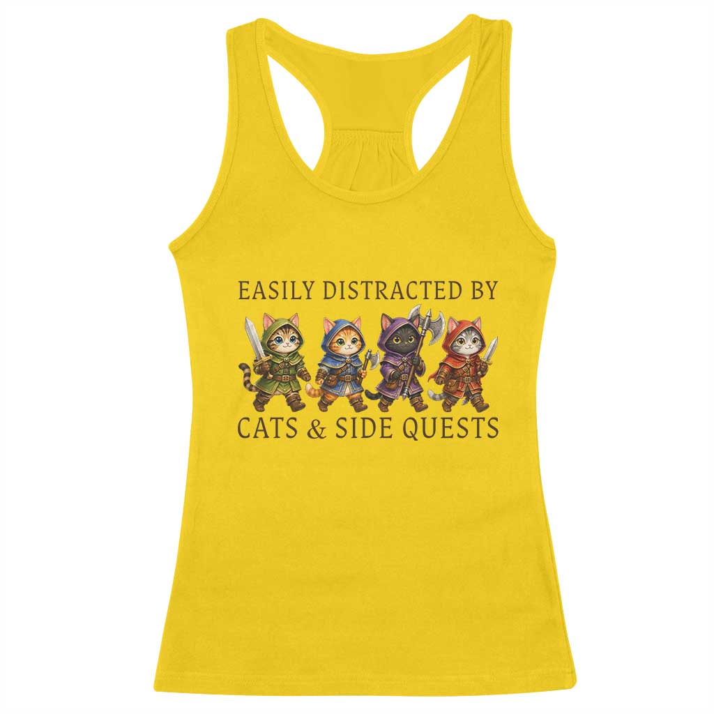 Funny Easily Distracted By Cats And Side Quests Racerback Tank Top RPG Gamer Cat Lover Gift TS12 Daisy Print Your Wear