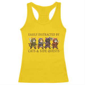 Funny Easily Distracted By Cats And Side Quests Racerback Tank Top RPG Gamer Cat Lover Gift TS12 Daisy Print Your Wear