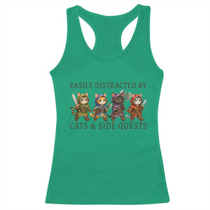Funny Easily Distracted By Cats And Side Quests Racerback Tank Top RPG Gamer Cat Lover Gift TS12 Irish Green Print Your Wear