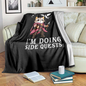 Im Not Procrastinating Im Doing Side Quests Throw Blanket Funny RPG Gamer Cat Lover Gift TS12 Print Your Wear