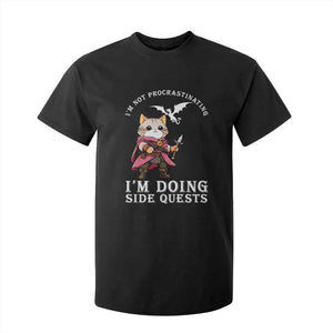 Im Not Procrastinating Im Doing Side Quests T Shirt For Kid Funny RPG Gamer Cat Lover Gift TS12 Black Print Your Wear