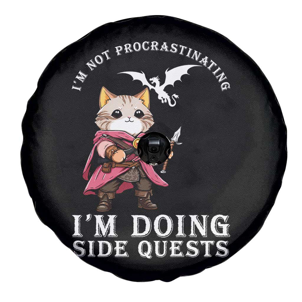 Im Not Procrastinating Im Doing Side Quests Spare Tire Cover Funny RPG Gamer Cat Lover Gift TS12 Print Your Wear