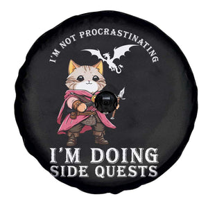 Im Not Procrastinating Im Doing Side Quests Spare Tire Cover Funny RPG Gamer Cat Lover Gift TS12 Print Your Wear