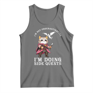 Im Not Procrastinating Im Doing Side Quests Tank Top Funny RPG Gamer Cat Lover Gift TS12 Black Heather Print Your Wear