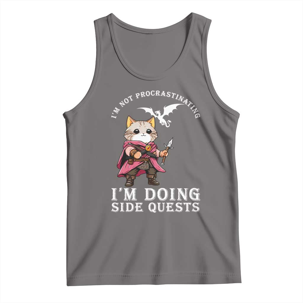 Im Not Procrastinating Im Doing Side Quests Tank Top Funny RPG Gamer Cat Lover Gift TS12 Deep Heather Print Your Wear